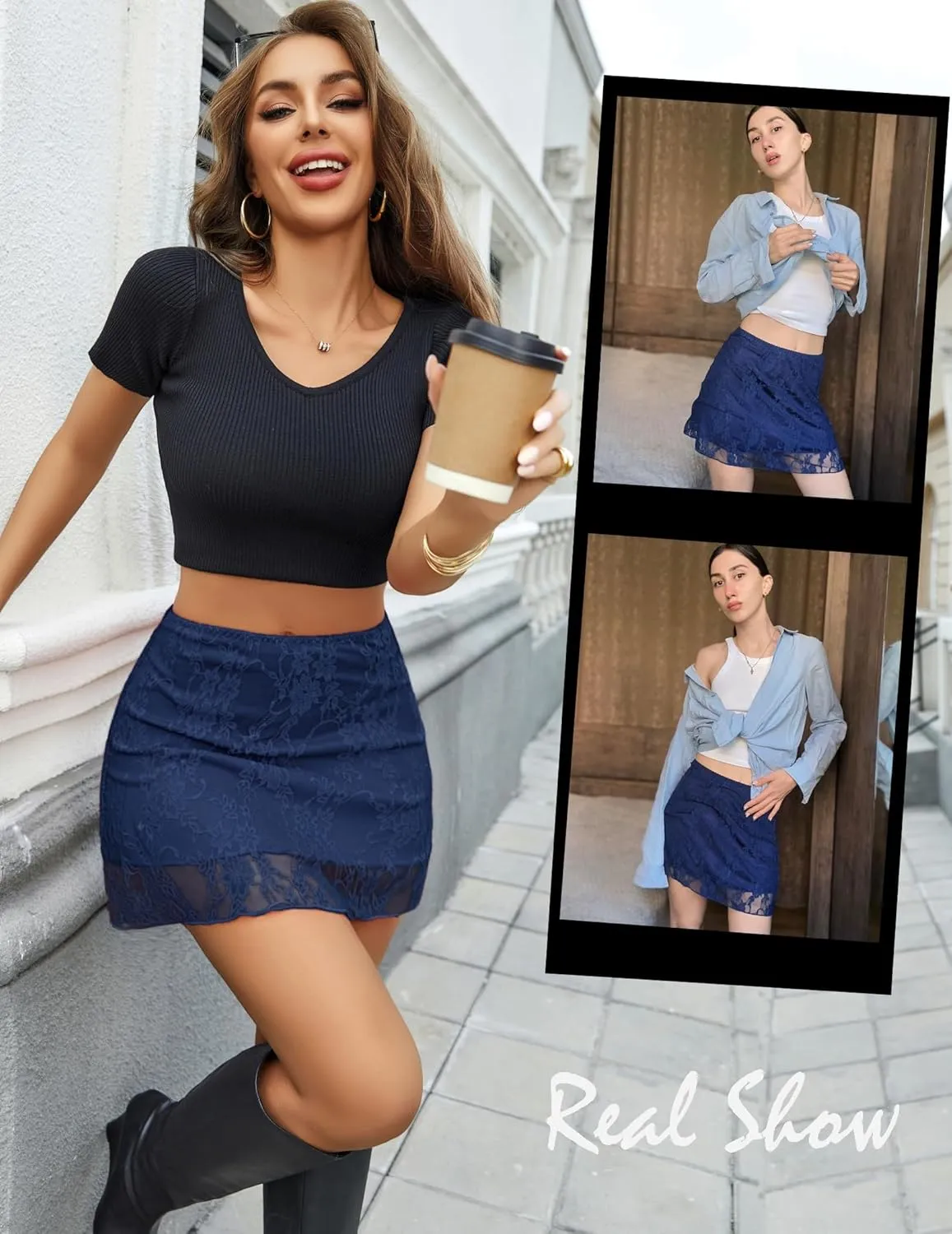 Avidlove Mini Skirt Lace Skirt for Women Sexy Half Slips Short Going Out Skirt Y2K Summer Skirts