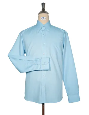 Button Down Shirt -  Light Blue Herringbone Shirt