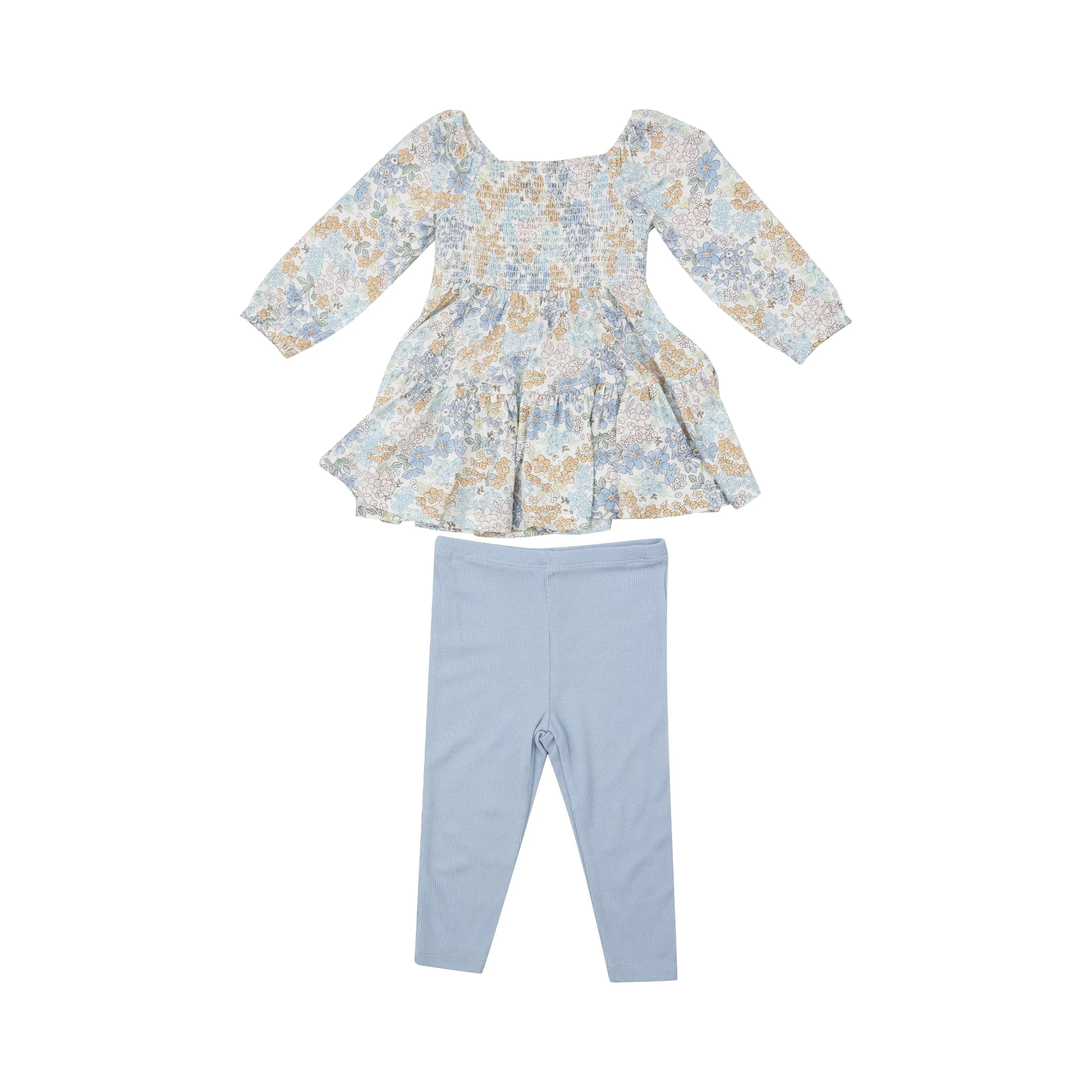 Edith's Floral Cap- Dress W/Rib Legging