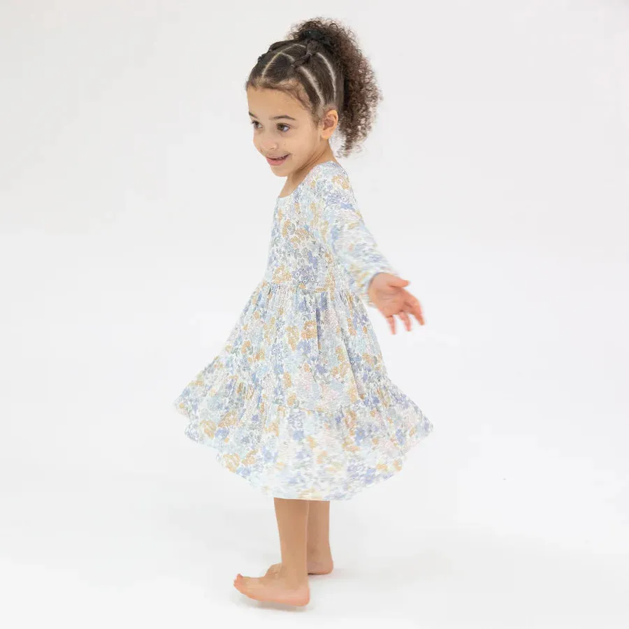Edith's Floral Cap- Dress W/Rib Legging