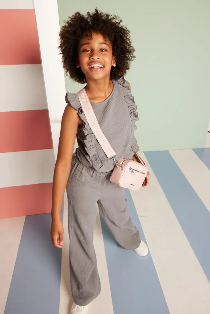 Girls Elasticated Pants _ 153580 _ Charcoal