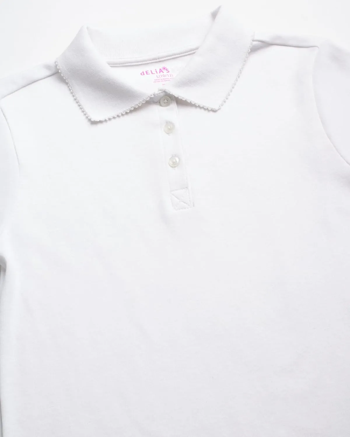 Girls' School Uniform Polo Shirt - 3 Pack Short Sleeve Picot Collar Polo - Interlock Soft Polo for Girls (4-16)