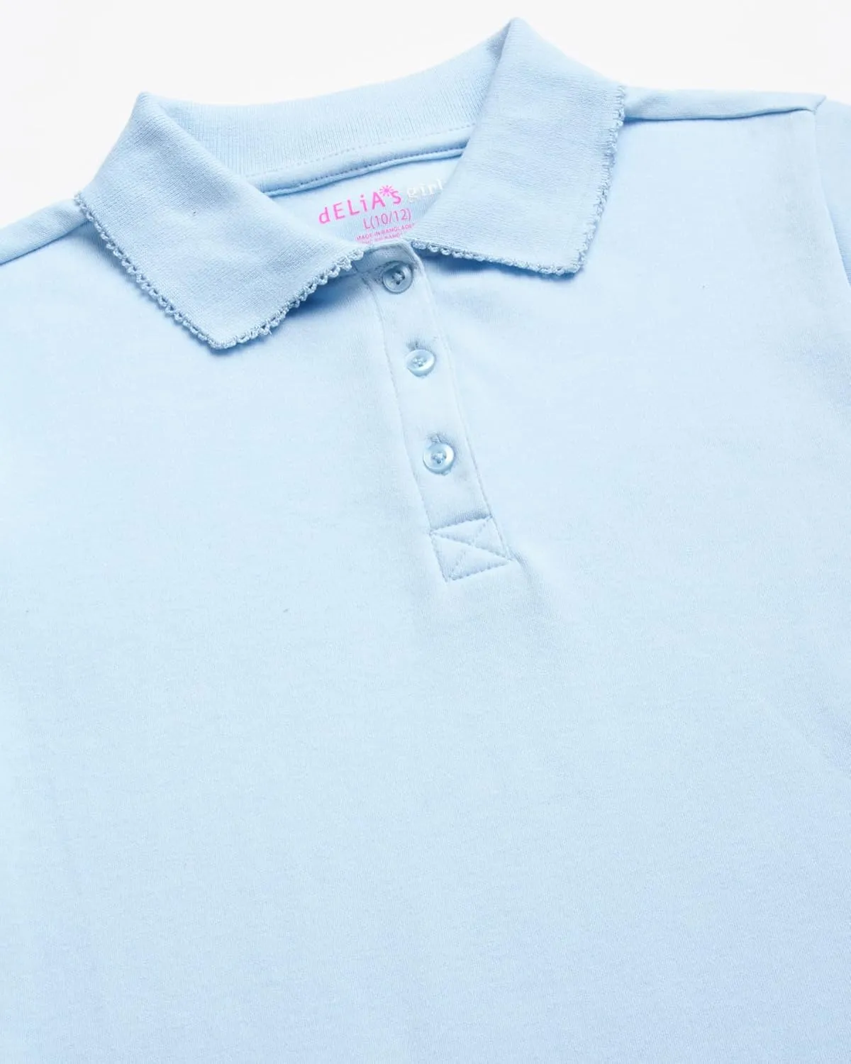 Girls' School Uniform Polo Shirt - 3 Pack Short Sleeve Picot Collar Polo - Interlock Soft Polo for Girls (4-16)