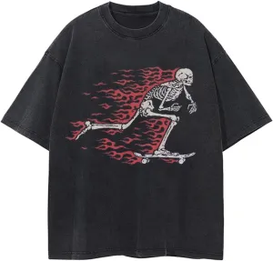 Men's Graphic Oversize Shirt Unisex Streetwear Casual Tunic Tops Loose Harajuku Aesthetic Tee Shirt