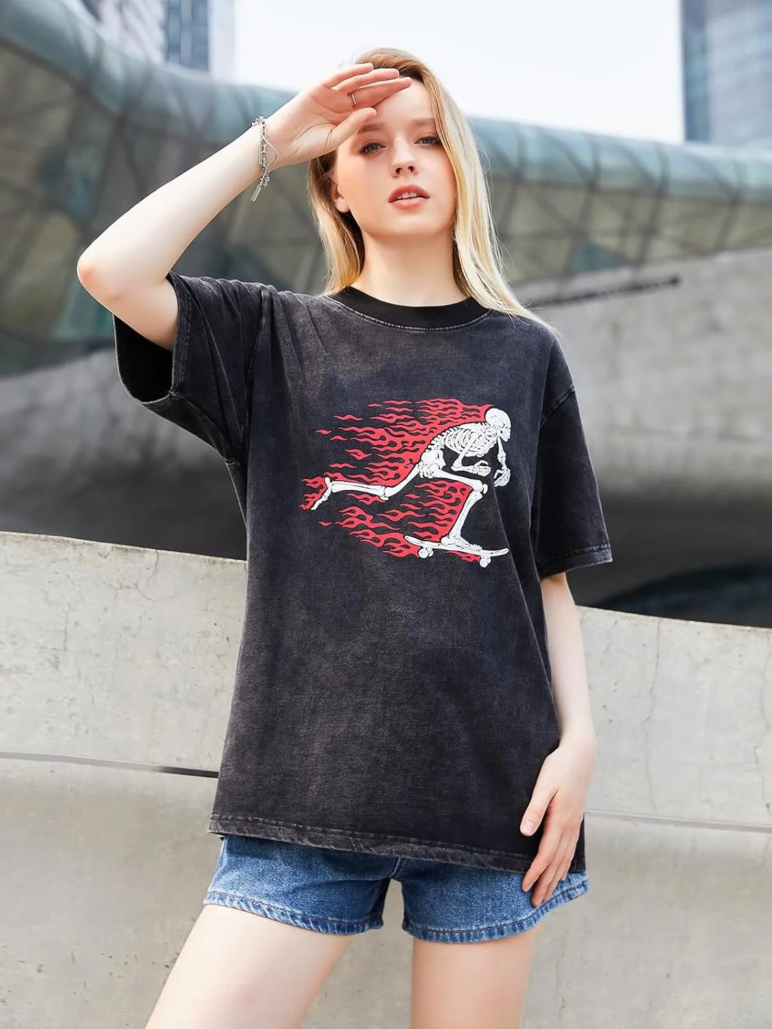 Men's Graphic Oversize Shirt Unisex Streetwear Casual Tunic Tops Loose Harajuku Aesthetic Tee Shirt