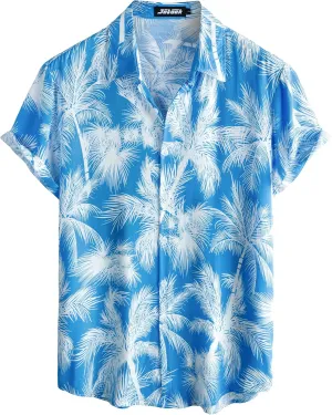 Mens Hawaiian Shirt Short Sleeve Button Down Tropical Shirts Casual Floral Summer Beach Shirt