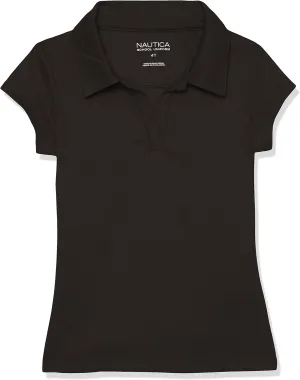 Nautica Girls' School Uniform Short Sleeve Performance Polo