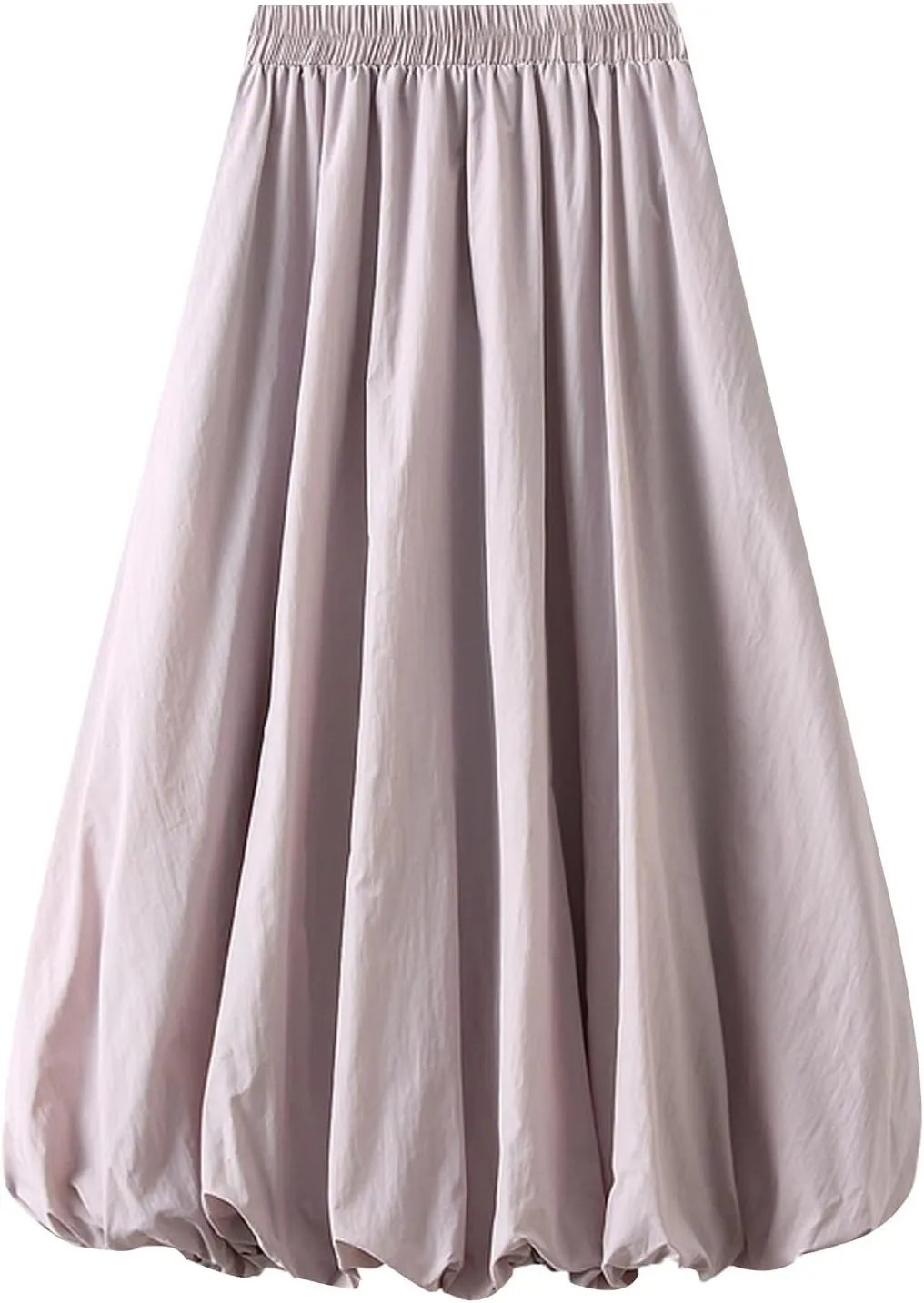 Oplxuo Women Y2K Bubble Maxi Skirt Elastic High Waisted Pleated Flowy A Line Long Puff Skirts Ruffle Hem Balloon Skirts