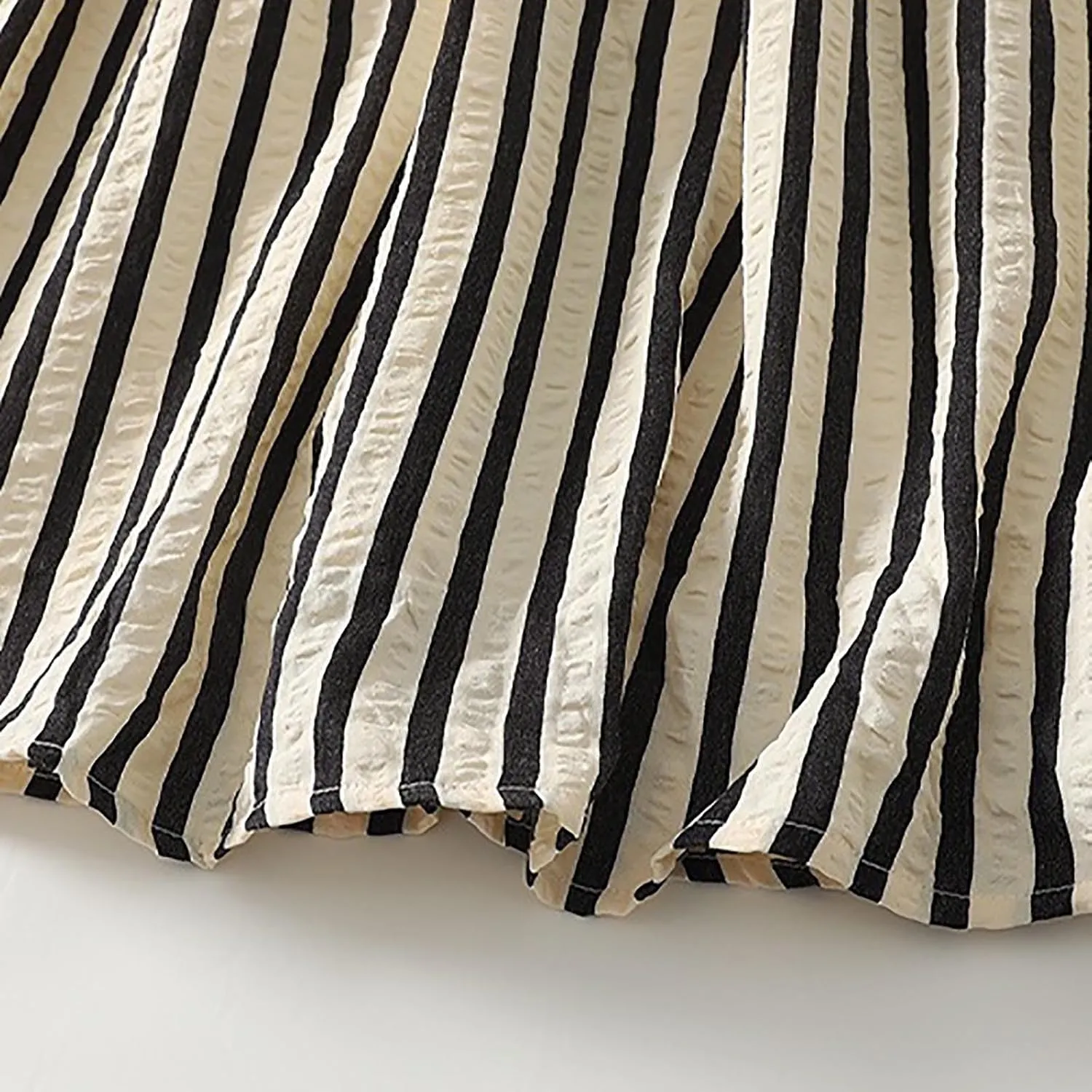Oplxuo Women's Striped Cotton Linen Skirts Elastic Waist Long Flowy Bohemian Casual Summer A Line Maxi Skirt with Pockets