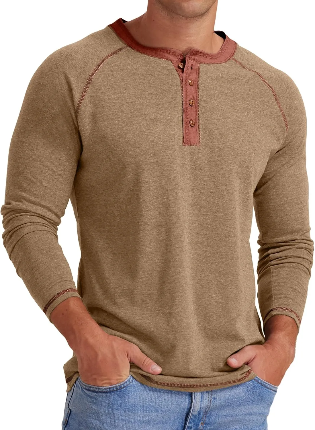 Sailwind Mens Henley Long/Short Sleeve T-Shirt Cotton Casual Shirt