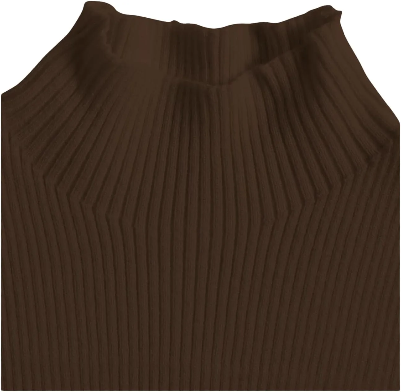 Verdusa Women's Sleeveless High Mock Neck Ribbed Fitted Solid Crop Tank Top