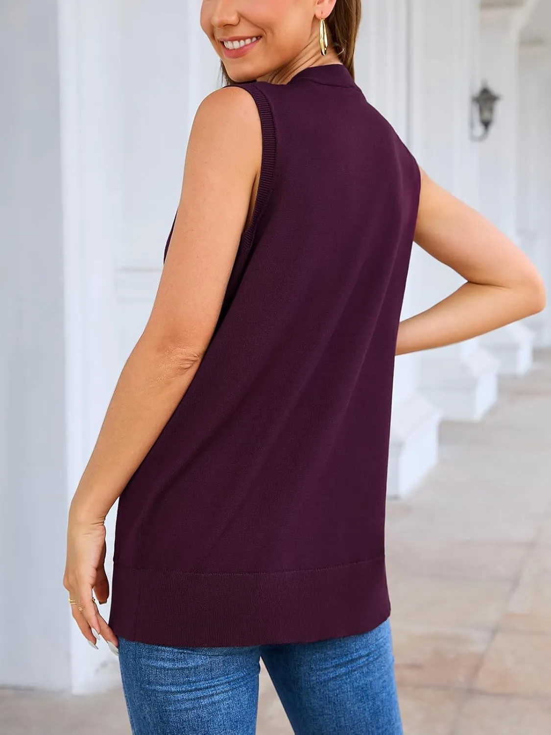 Women's 2025 Sleeveless Cardigan Sweaters Fashion Casual Soft Knit Office Duster Vests with Cozy Pockets (S-3XL)