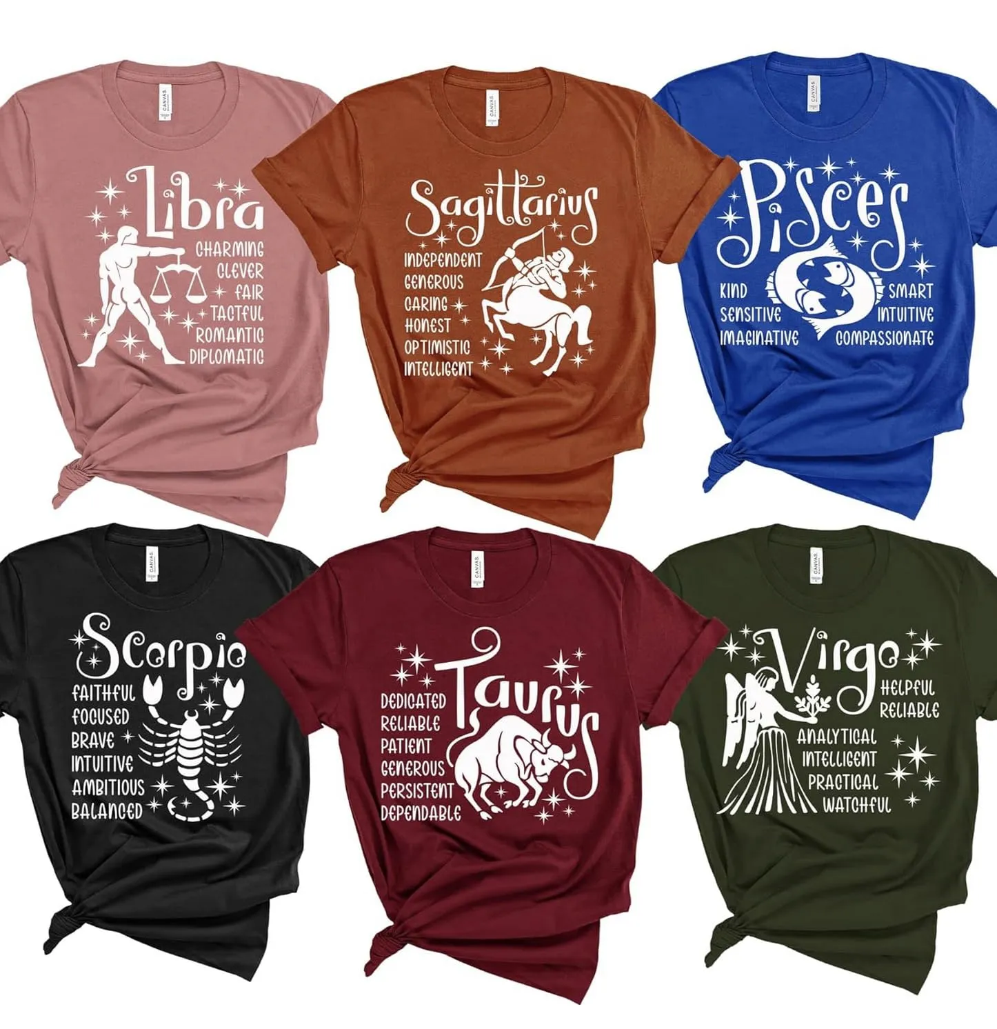 Zodiac Horoscope Shirt, Astrology Tee, Women Tops, Birthday Gifts Tees, Personality Traits Of Each Zodiac Signs Shirt, Zodiac Signs Shirt (M)